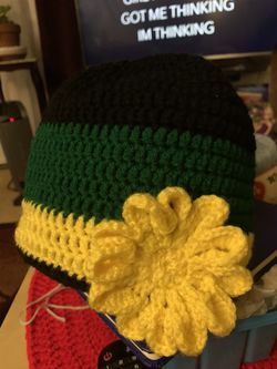 Handmade crochet Beanie with flowers