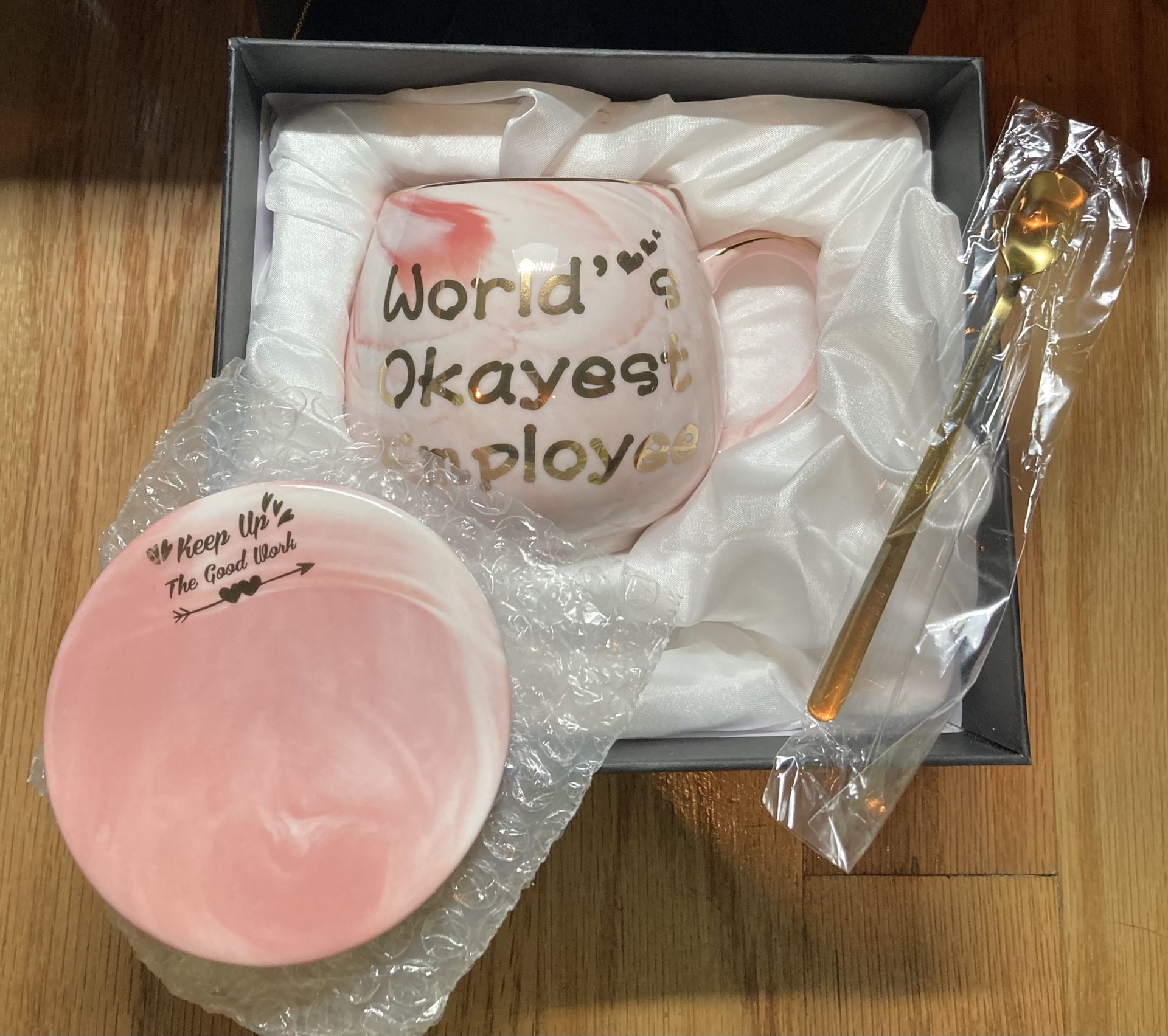 Cup , coaster,and spoon set