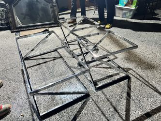 3 Piece Chrome Coffee Table Set 
