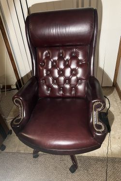 Burgundy Leather Office Chair $180 OBO