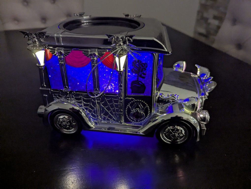 Hearse Halloween 3 Wick Candle Holder 
