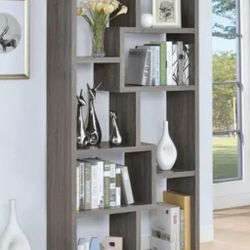 Geometric Gray Bookshelf