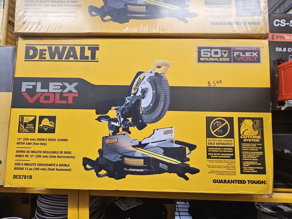 DEWALT60V Lithium Ion 12 in. Cordless Sliding Miter Saw with 9.0Ah Battery (Special Sale)