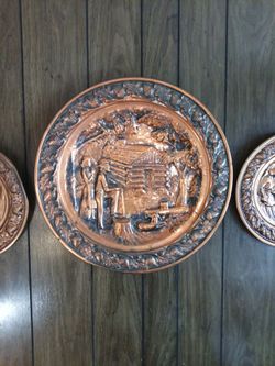 Decorative copper wall plate