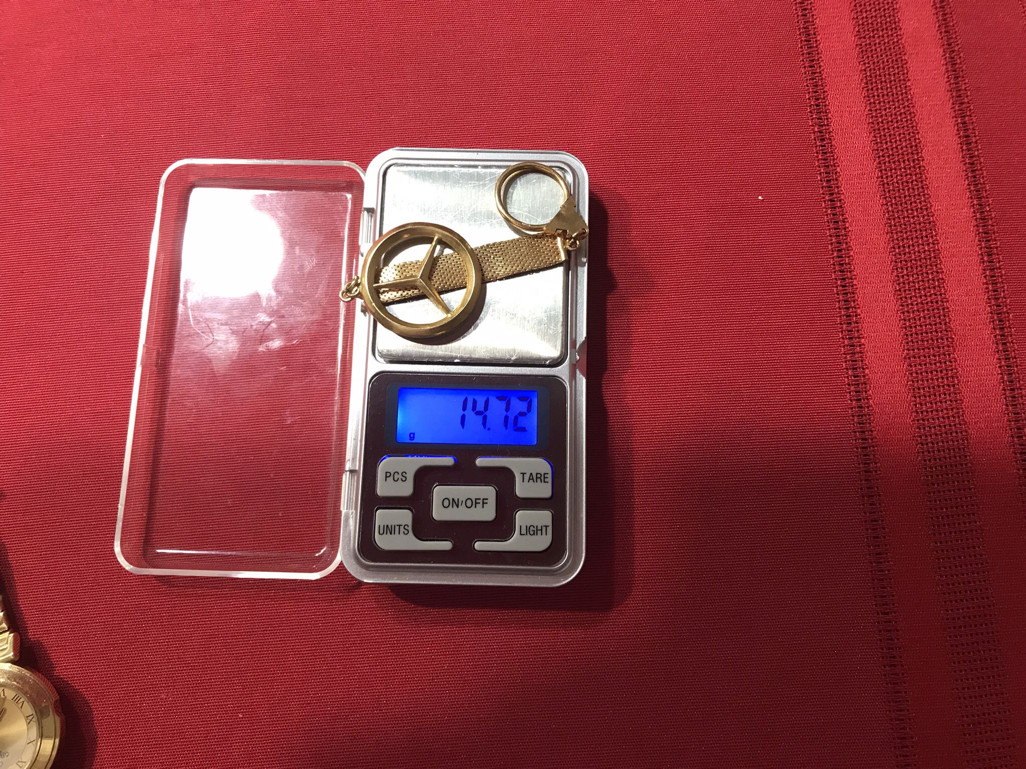  18k Solid Gold Mercedes Keychain 