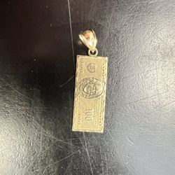 Solid Gold $100 Pendant 