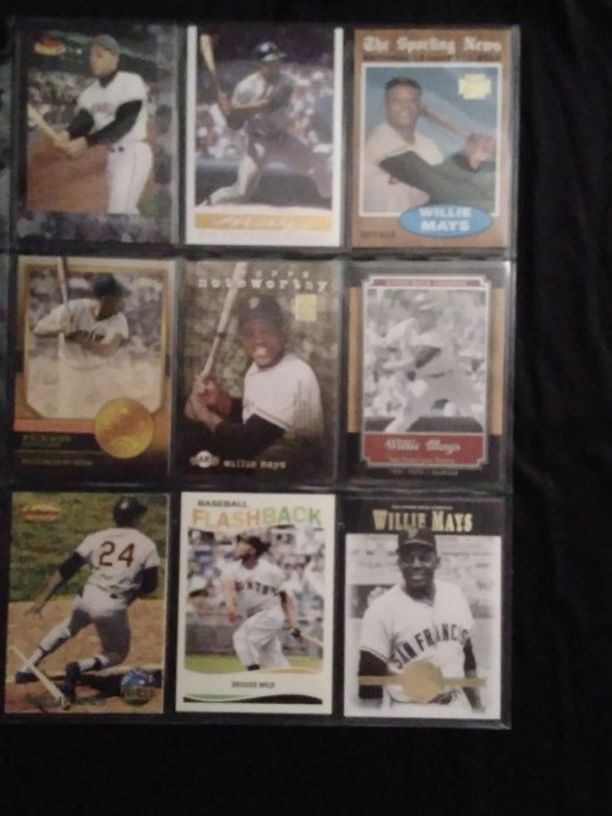 (9) Different WILLIE MAYS Baseball Card Lot San Francisco Giants