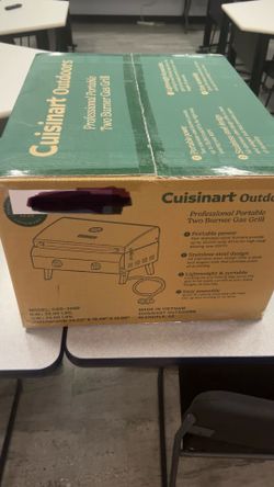 Cuisinart Chef's Style Stainless 2 Burner Tabletop Portable Gas Grill, Silver
