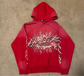 Red hellstar hoodie size: medium, large