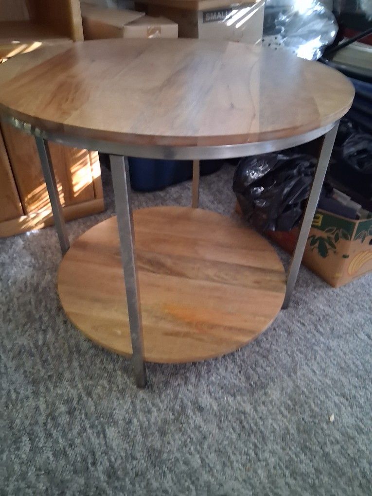 Wood And Metal Side Table
