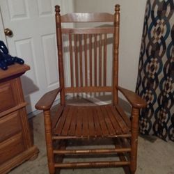Cracker Barrel Slat Rocking Chair Hardwood Made By The Hinkle Chair Company