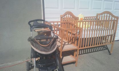 Stroller changing table and crib all three $195