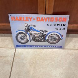 Awesome Harley Davidson, The Motorcycle Supreme Tin Sign.