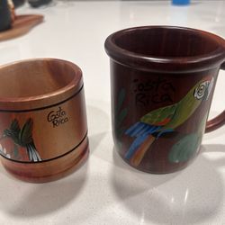 Costa Rica Wooden Cup Set
