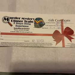 Murder Mystery Train Gif Certificate  Thumbnail