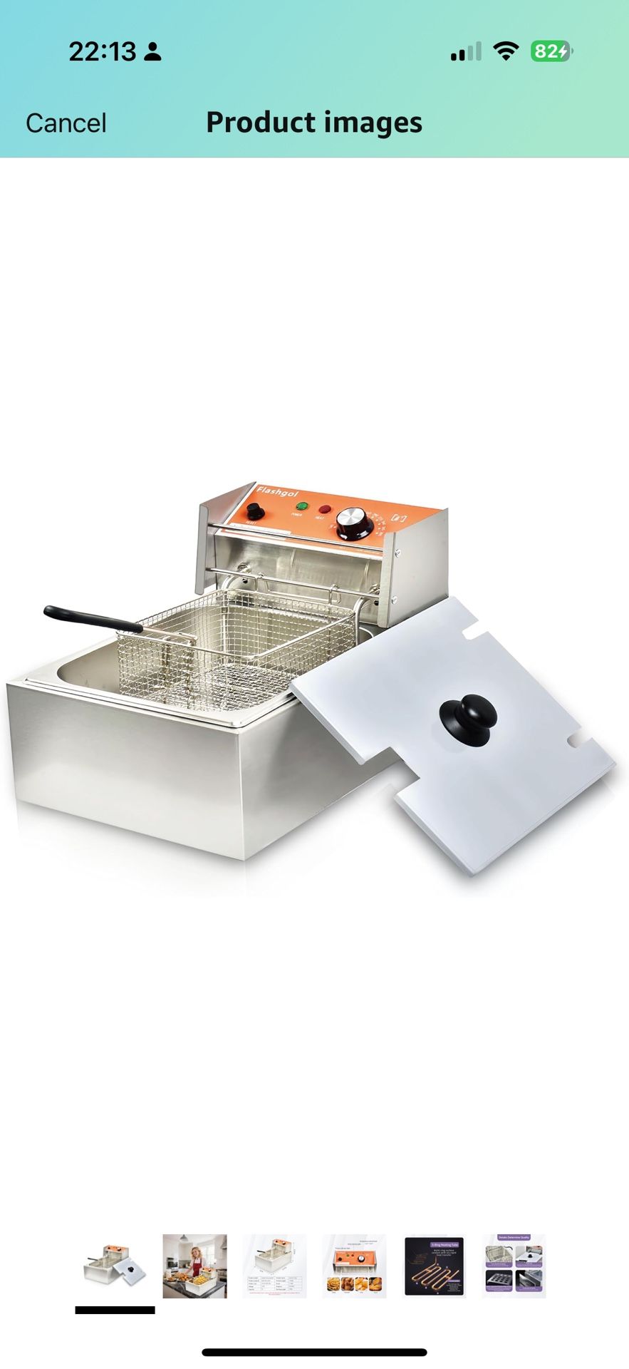 Commercial Deep Fryer with Basket 6-12L Capacity Adjustable Temperature and Timer Stainless Steel With lid Suitable for home/commercial/camping/outdoo