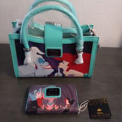 Loungefly Disneys The Little Mermaid Purse Bag And Wallet New With Tags.