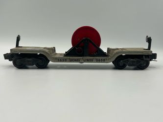 Vintage Lionel 3650 Operating Cable Reel Car O Gauge Postwar Untested