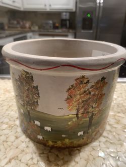 Hand Painted Crockpot 