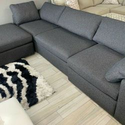 Smoke Large Modern Reversible Sectional💛Fark Gray 💛 Sectional 💛 Reversible 💛 Sameday Delivery