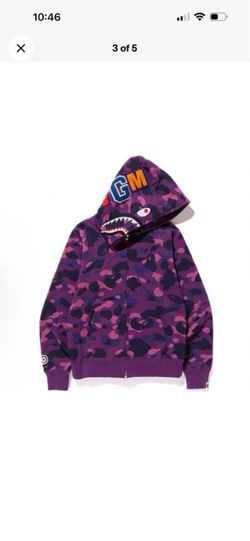 BAPE Shark Full-Zip Hoodie Purple Camo