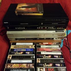 2 VCR/DVD Players And Assorted VHS Tapes