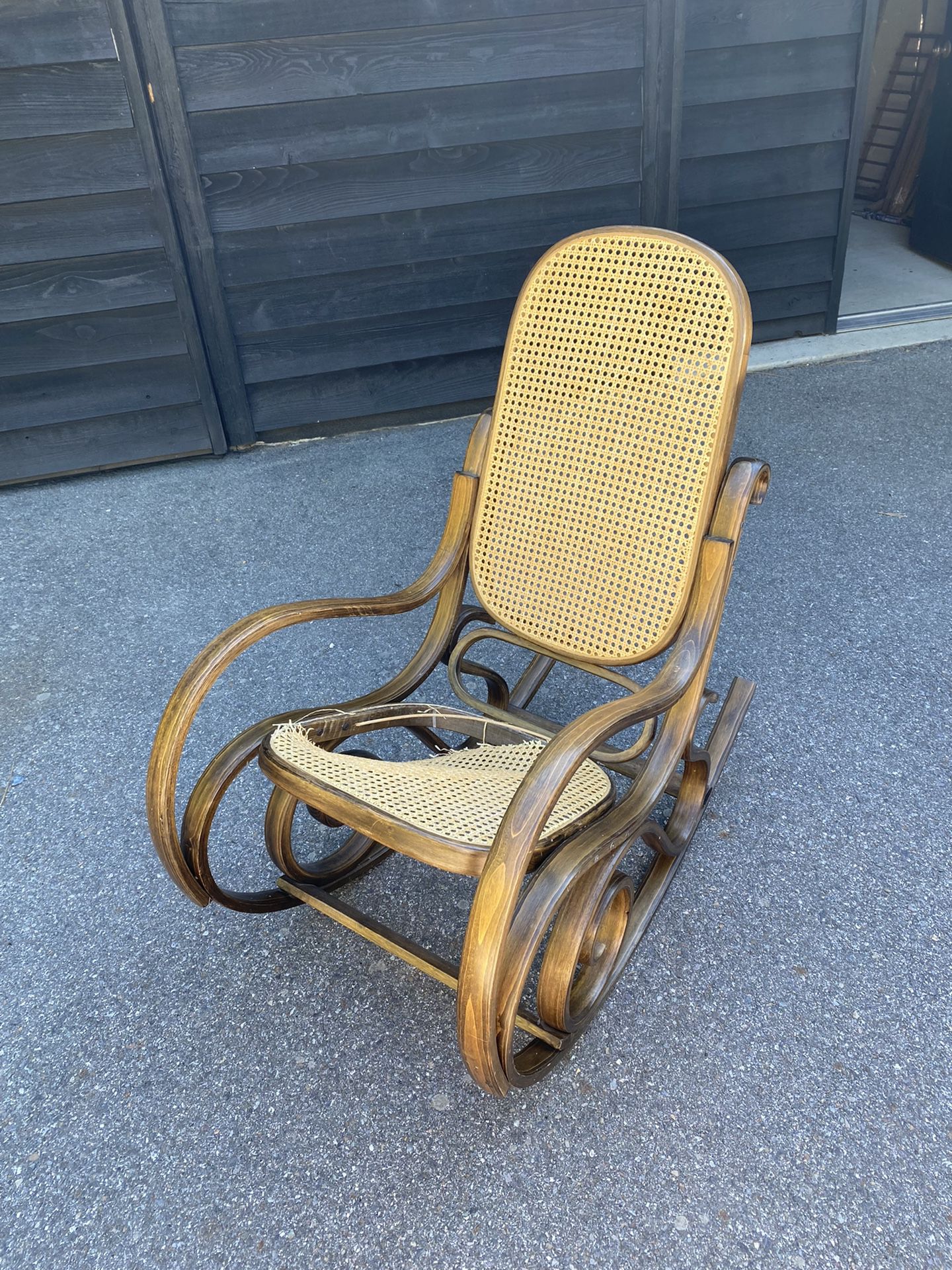 Cane Back Bent Wood Rocking Chair