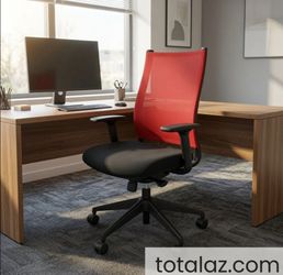 Office Task Chair Adjustable Red