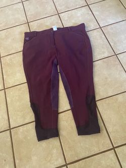 Woman’s Plum Riding Breeches Size 46R Full Bottom by SmartPak