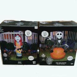 Disney Halloween Nightmare Before Christmas Jack And Sally Inflatable Decorations