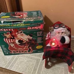 santa in sleigh Lighted Motion Activated santa