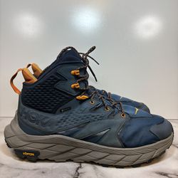Hoka One One Anacapa Mid GTX Gore-Tex Blue Hiking Boots Size 13D 1122018 RTOS