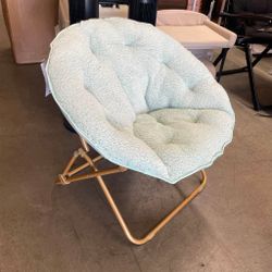 Mainstays Saucer Chair for Kids and Teens, Soft Sea