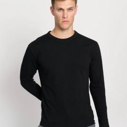 Sport Large Black Long Sleeve Copper Infused Compression Base Layer Shirt New