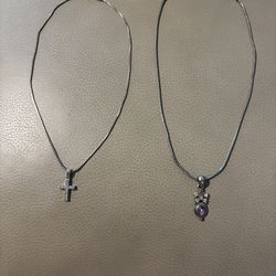For Sale 2 Necklaces With Pendants. 1 For a Girl 7 To 10 Years Old the Other One For an Adult Female 