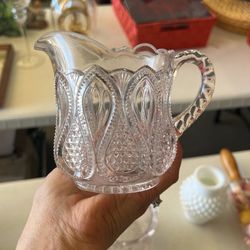 Antique EAPG Glass Pitcher Admiral Bryce Higbee Ribbed 