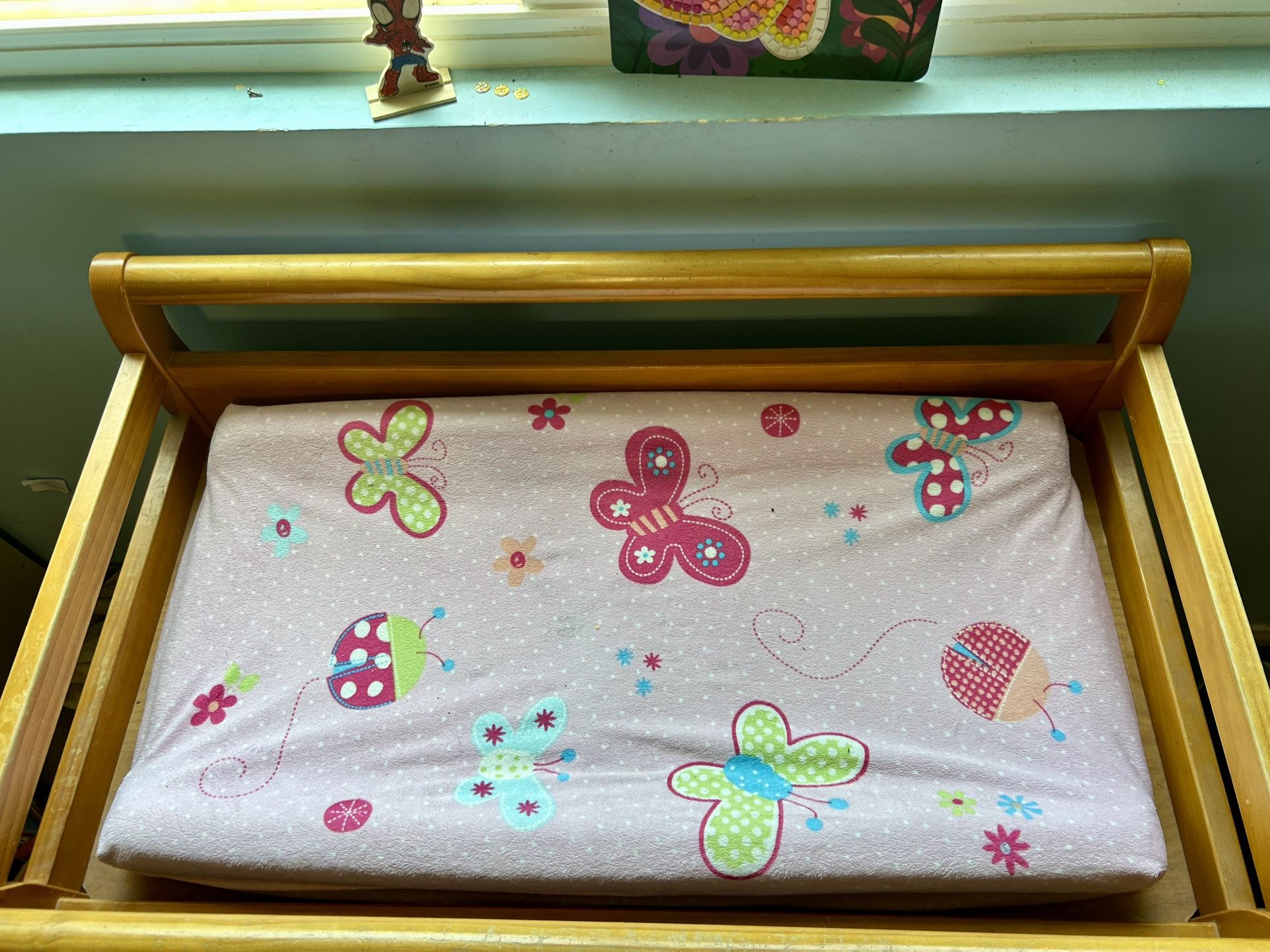 Baby changing table pad with two soft covers