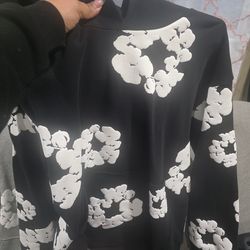 Hoodie flowers denim