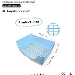 Large Rabbit Litter Box Bigger Pet Litter Pan Trainer with Drawer Corner Toilet Box for Adult Guinea Pigs Chinchilla Ferret Hedgehog Small Animals(Blu
