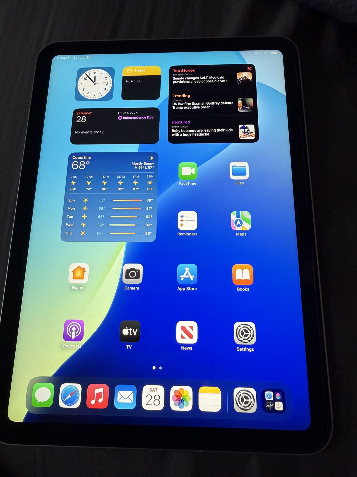 Silver iPad 10th Gen 256 Gigs WiFi and Cellular 