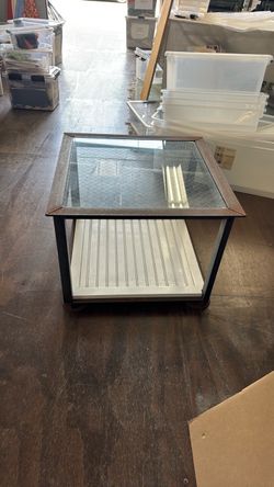 Iron and glass side table