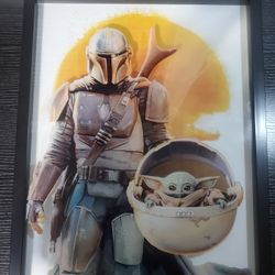 Pop Creations Star Wars Mandalorian Glass Wall Decor