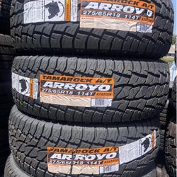 275/65/18 Arroyo AT New Set Of Tires Including Installation And Balance
