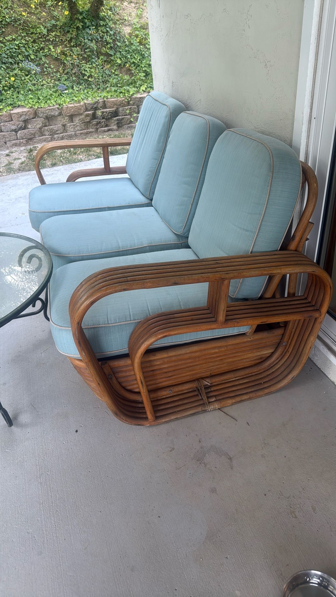 Vintage Rattan 3 Piece Sectional