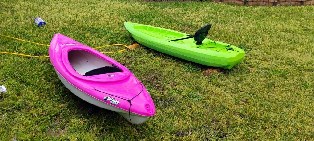 2 Kayaks 1 Pelican 1 Lifetime