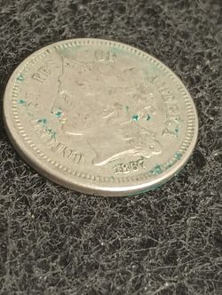 1867 United States 3 Cent Nickel