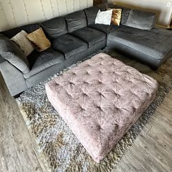 Pink Accent Ottoman