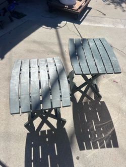 2 Folding side tables- Green Plastic