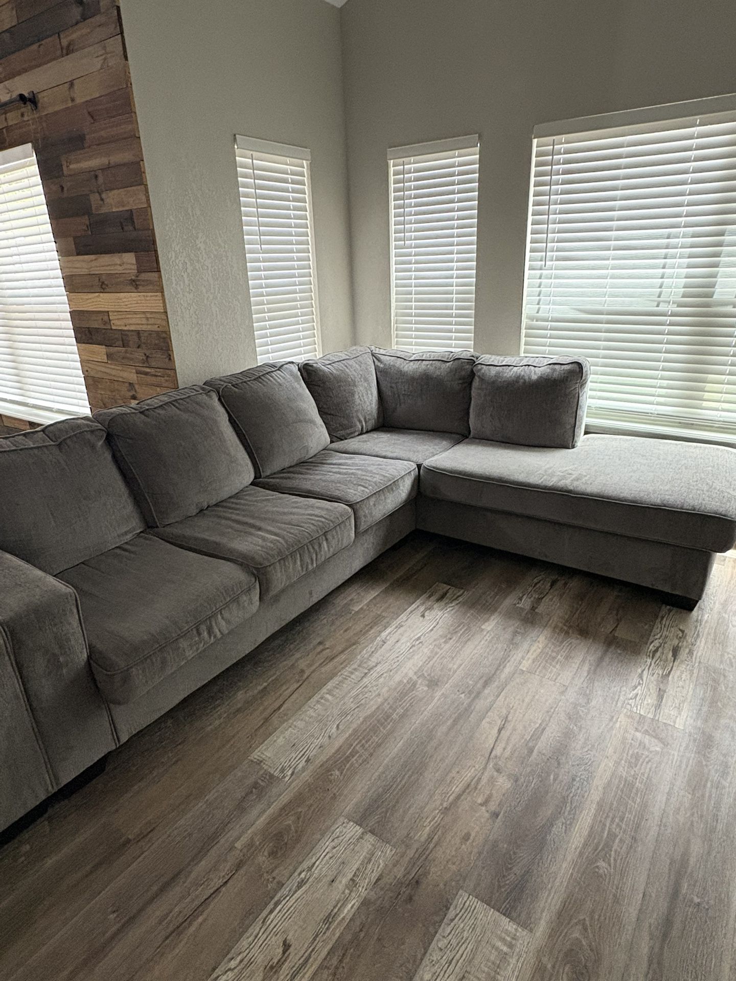 Right Facing Grey Microfiber Sectional