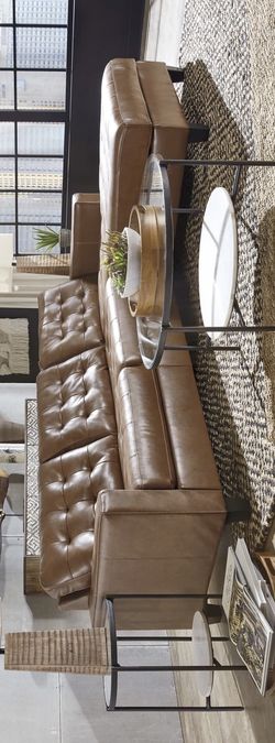 Baskove Auburn Leather RAF Sectional / couch /Living room set